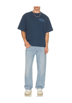 Von Dutch Chest Logo Boxy Crop Tee in Blue. Size S. Also in M, L, XL/1X.