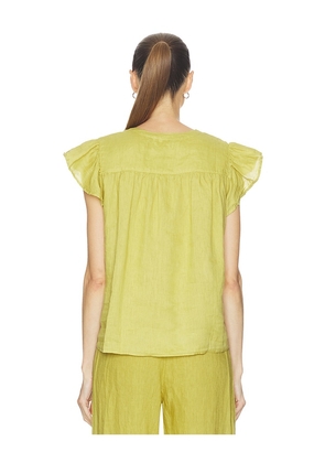 Velvet by Graham & Spencer Janey Woven Linen Top in Yellow. Size S. Also in XS, M, L.