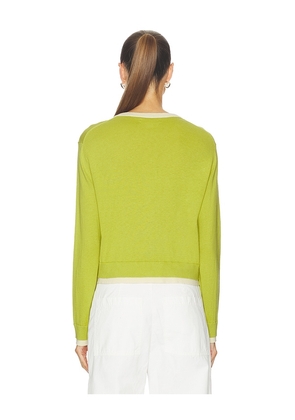 Velvet by Graham & Spencer Saylor Lux Cotton Cashmere in Green. Size S. Also in XS, M, L.