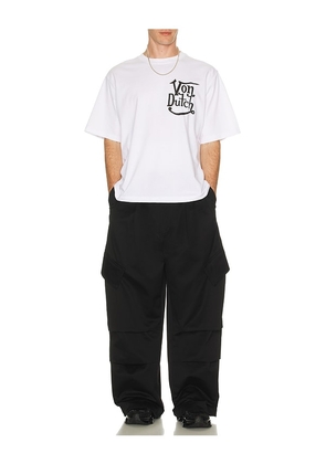 Von Dutch Short Sleeve Boxy Crop Tee in White. Size S. Also in M, L, XL/1X.