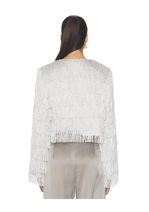 Unreal Fur Copacabana Jacket in Metallic Silver. Size S. Also in XS, M.