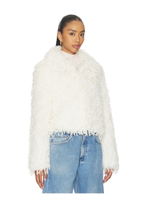 Unreal Fur Swan Lake Jacket in Cream. Size M. Also in XS, S, L.