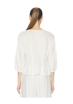 Velvet by Graham & Spencer Martha Woven Linen Top in Ivory. Size XS. Also in S, M.