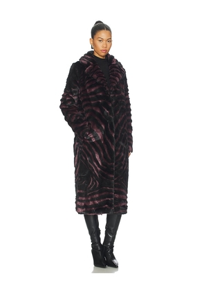 Unreal Fur Gonzo Coat in Burgundy. Size S. Also in L.