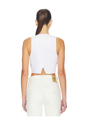 Understated Leather Party Horse Vest in White. Size L. Also in S, M.