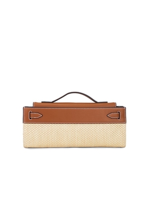 Veronica Beard Raffia Dash Clutch in Neutral,Tan.
