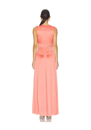 Ulla Johnson Tasneem Deep V Gown in Coral. Size 0. Also in 2, 4, 6, 8, 10, 12.