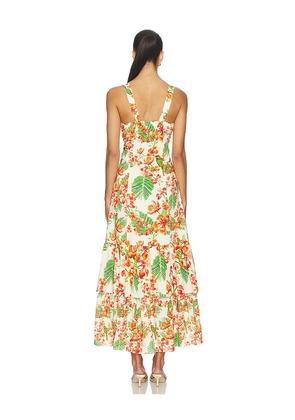 Verandah Garden Tiered Maxi Dress in Ivory. Size M. Also in S, XS, L, XL.