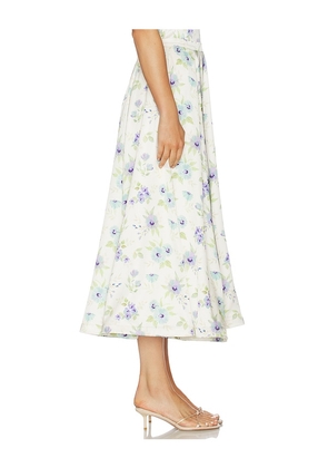 V. Chapman Carrie Skirt in White,Blue. Size 10. Also in 4, 0, 2, 6, 8, 12.