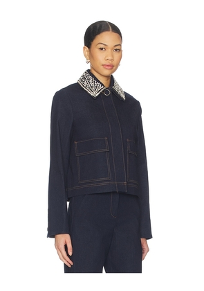 Veronica Beard Embellished Barrington Jacket in Blue. Size 2. Also in 4, 6.