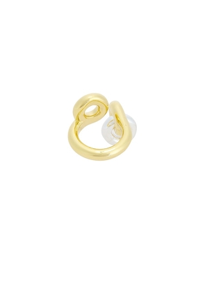Uncommon Matters Knot Lock Loop Ring in Metallic Gold. Size 6. Also in 5, 7.