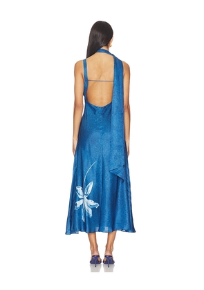 AMUR Sorelle Midi Dress in Blue. Size 2. Also in 0.