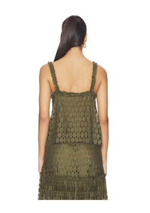 Ulla Johnson Francoise Lace Tank Top in Army. Size 0. Also in 10, 12.