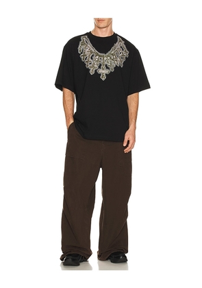 WE11DONE Cross Necklace T-Shirt in Black. Size M. Also in S, L, XL/1X.