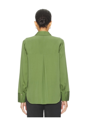 Vince Long Sleeve Button Down Blouse in Green. Size M. Also in XS, S, L.