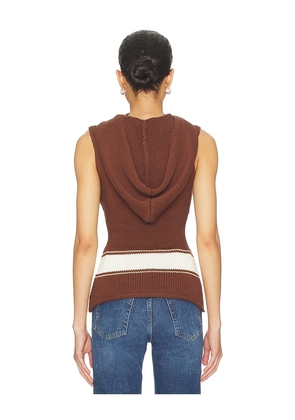 Yellow The Label Louis Knit Tank Top in Chocolate. Size M. Also in S, XS, L.