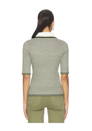 Veronica Beard Soza Polo Top in Green. Size L. Also in XS, S, M.