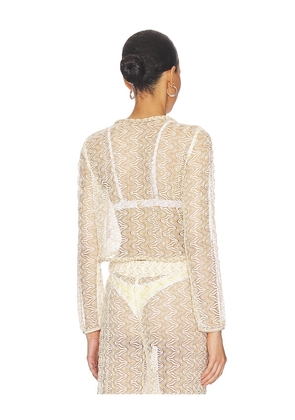 Waimari Dorada Top in Ivory,Metallic Gold. Size L. Also in M, S, XS.