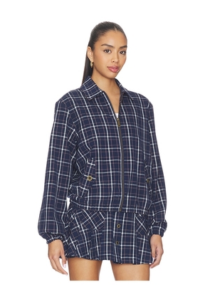 THE UPSIDE Valencia Lexi Collared Jacket in Navy. Size L. Also in XS, M, XL.