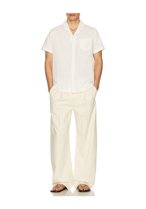 Vintage Summer Embroidered Camp Shirt in White. Size L. Also in S, XXL/2X.