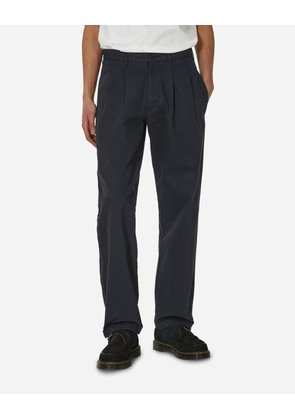 Double-Pleat Herringbone Pant Navy