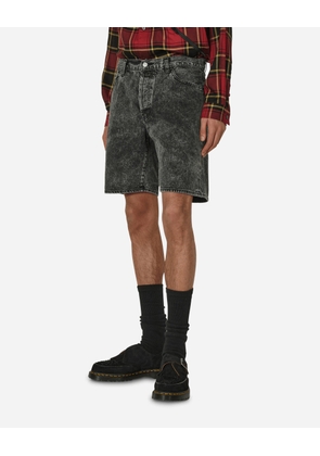 Acid Wash Denim Shorts Black