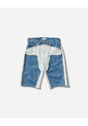 Women s Patchwork Western Carpenter Shorts White / Indigo