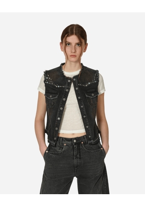 Western Denim Vest Used Black Wash