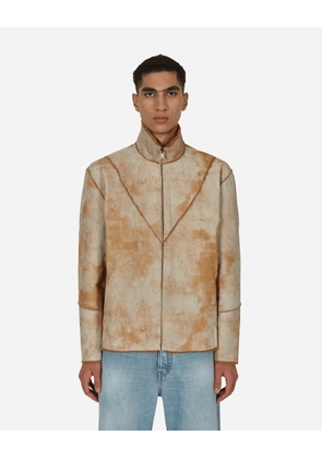 Leather Sherpa Jacket Beige