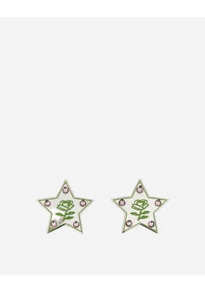 Super Star Earrings Silver / Green