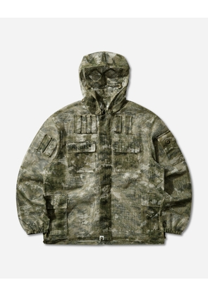 Men s Multi Pixel Camo Mask Hooded Shirt Jacket Green