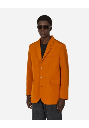 Ginger Faille Single-Breasted Suit Jacket Orange