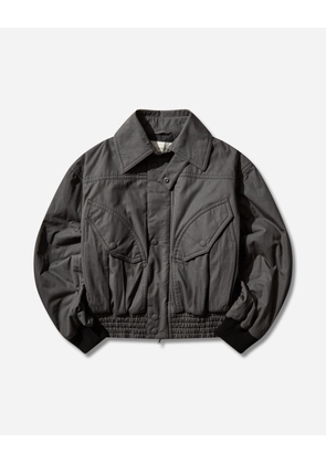 Men s Overdyed Cotton Bomber Jacket Dark Grey