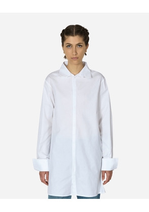 Wide Sleeved Stripy Poplin Shirt Off White