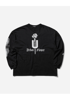 Women s Urban Flower Longsleeve T-Shirt Black