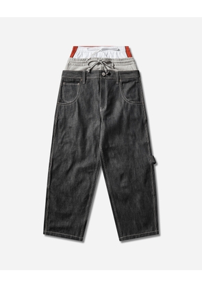 3 Layered Denim Pants Indigo Blue