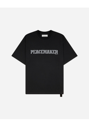 Men s Flowerred Print Loose Fit T-Shirt Black