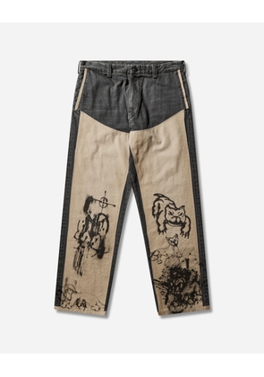 Men s 10 Pocket Double Knee Denim Pants Washed Black