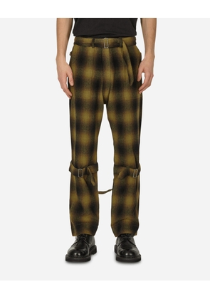 Plaid Wool Ombre Bontage Pants Yellow