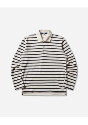 Men s Striped Longsleeve Polo Natural / Navy