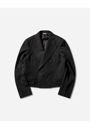 Men s Double-Breasted Cropped Blazer Black