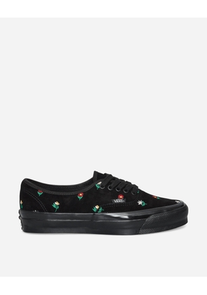 Authentic 44 Embroidery Sneakers Flower Print Black