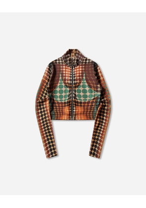 Women s Re-Edition Dots Zip Top Orange