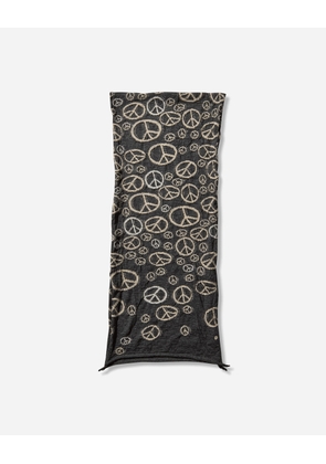 Fulling Wool Peace Mark Happy Scarf Black