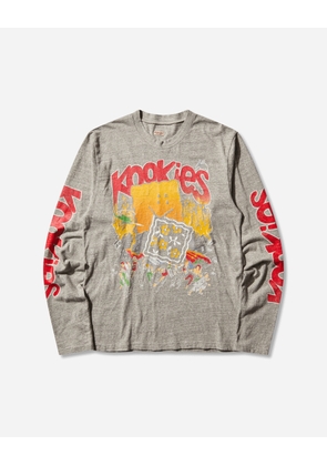 Men s Top Jersey Crew Longsleeve T-Shirt (Buster Peckish Bowy) Gray