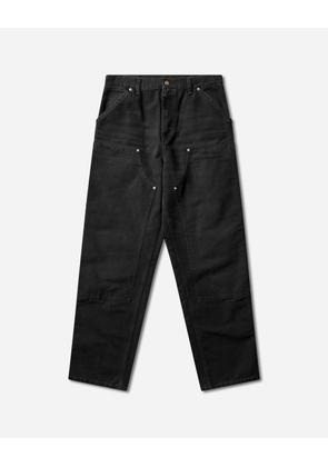 Men s Double Knee Pants Black (Grind Washed)
