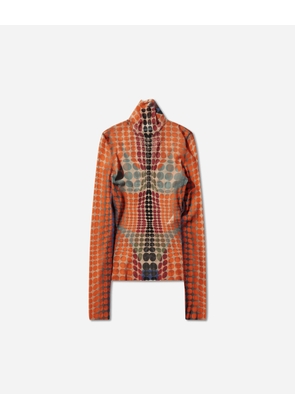 Women s Re-Edition Dots Mesh Top Orange