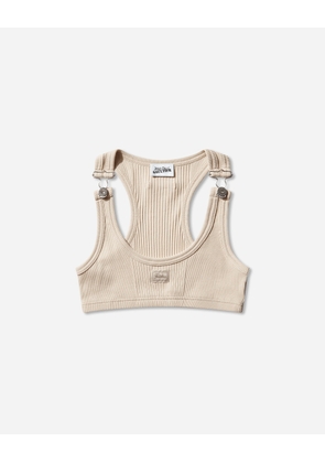 Women s Logo Patch Bra Top Beige