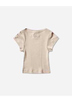 Women s Logo Patch Baby T-Shirt Beige