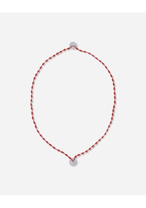 Cord Coin Necklace Red